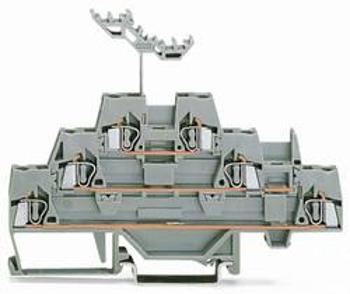 Trojitá svorka na DIN lištu WAGO 280-549, osazení: L, pružinová svorka, 5 mm, šedá, 40 ks