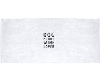 Celopotištěný sportovní ručník Dog mother wine lover
