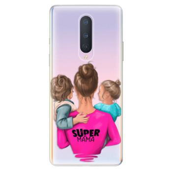 Odolné silikonové pouzdro iSaprio - Super Mama - Boy and Girl - OnePlus 8