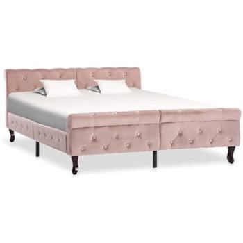 Rám postele růžový samet 140x200 cm (288567)