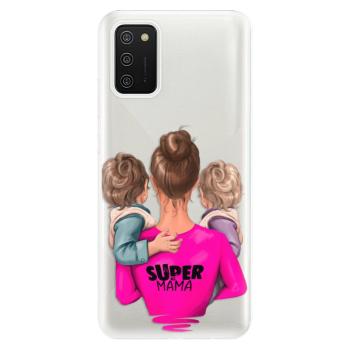 Odolné silikonové pouzdro iSaprio - Super Mama - Two Boys - Samsung Galaxy A02s