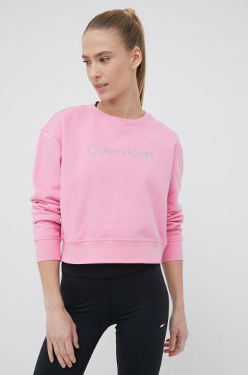 Tepláková mikina Calvin Klein Performance Ck Essentials růžová barva, s potiskem