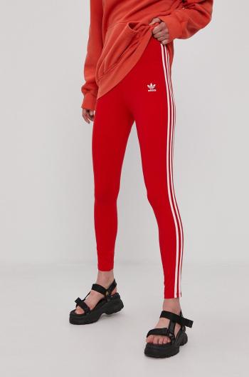 Legíny adidas Originals H09428 dámské, červená barva, hladké