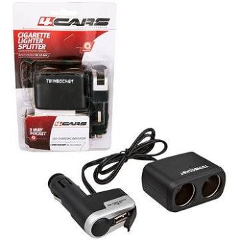 4CARS Rozdvojka zapalovače kombinovaná 12/24V S USB (94142)