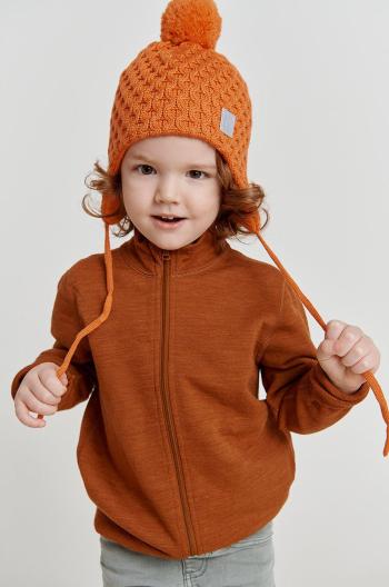 Dětska čepice Reima Nunavut oranžová barva, vlněná
