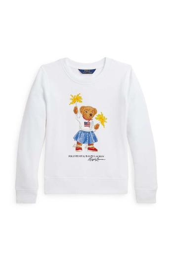 Dětská mikina Polo Ralph Lauren bílá barva, s potiskem, 313945063001