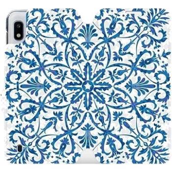 Flipové pouzdro na mobil Samsung Galaxy A10 - ME01P Modré květinové vzorce (5903226879182)