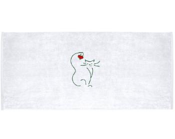 Celopotištěný sportovní ručník Love cat