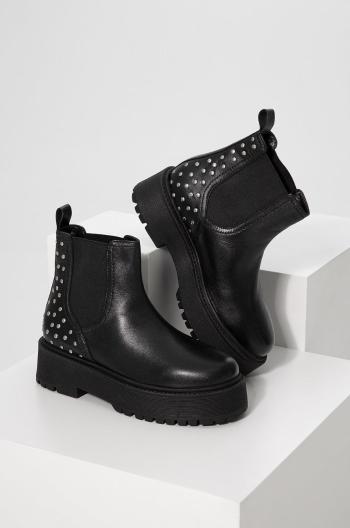 Kožené kotníkové boty Answear Lab dámské, černá barva, na platformě