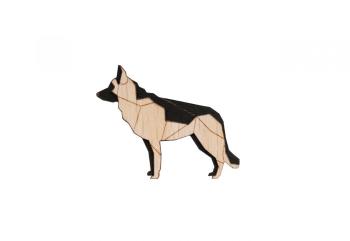 Dřevěná brož ve tvaru Walking Lightdog Brooch s praktickým zapínáním a možností výměny či vrácení do 30 dnů zdarma