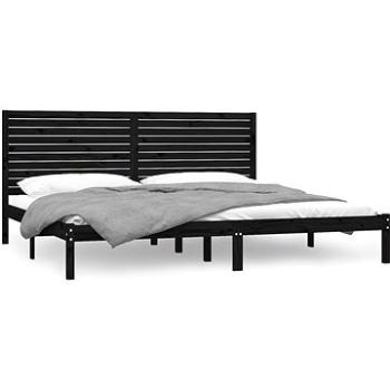 Rám postele černý masivní dřevo 180 × 200 cm Super King, 3104627 (3104627)