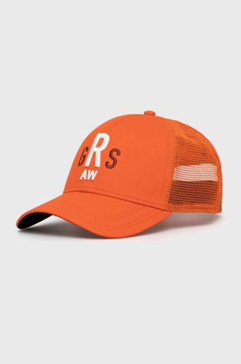 Čepice G-Star Raw oranžová barva, s aplikací