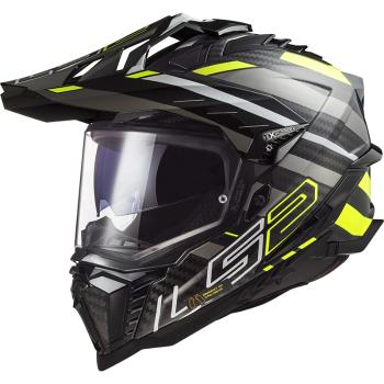 Enduro helma LS2 MX701 Explorer C Edge Gloss Black H-V Yellow  XL (61-62)