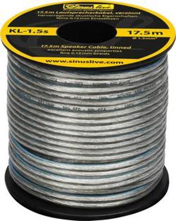 Reproduktorový kabel Sinuslive KL-1,5S, 1 x 1.50 mm², stříbrná, 17.5 m