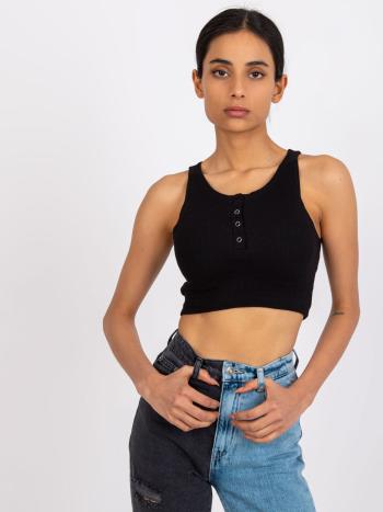 ČERNÝ CROP TOP S KNOFLÍČKY RILEY -RV-TP-7528.11X-BLACK Velikost: S