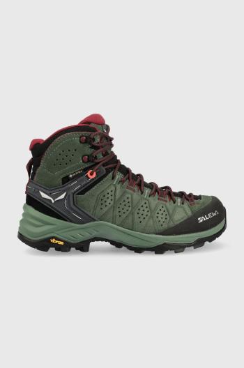 Boty Salewa alp trainer 2 mid gtx dámské, zelená barva