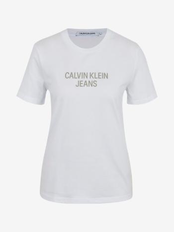 Calvin Klein Jeans Easy Institutional Triko Bílá