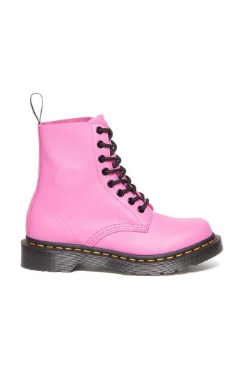 Kožené workery Dr. Martens 1460 Pascal dámské, růžová barva, na plochém podpatku, DM30689717