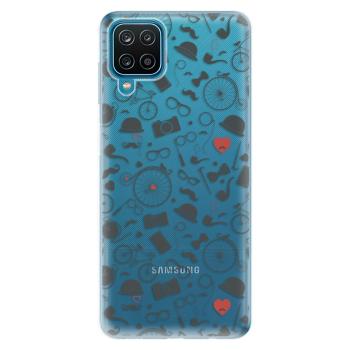 Odolné silikonové pouzdro iSaprio - Vintage Pattern 01 - black - Samsung Galaxy A12