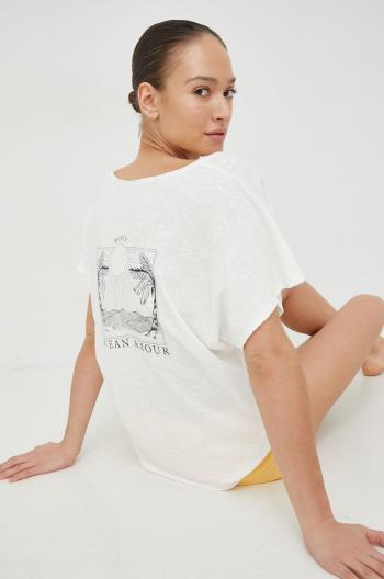 Bavlněné tričko Roxy bílá barva