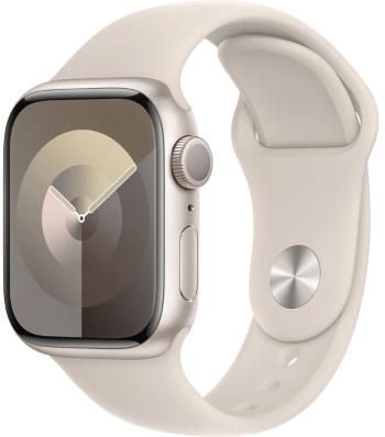 Apple Apple Watch Series 9 41mm Hvězdně bílý hliník s hvězdně bílým sportovním řemínkem M/L