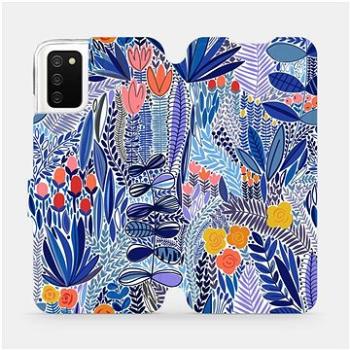 Flip pouzdro na mobil Samsung Galaxy A02S - MP03P Modrá květena (5903516765485)