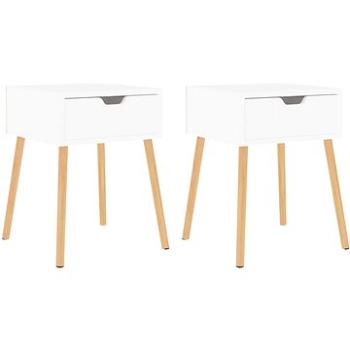 SHUMEE Noční stolky 2 ks bílé s vysokým leskem 40 × 40 × 56 cm dřevotříska, 326808 (326808)