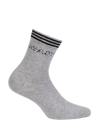 Dívčí ponožky s nápisem WOLA READY šedé Velikost: 39-41