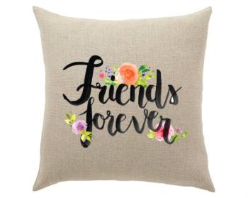 Lněný polštář Friends forever
