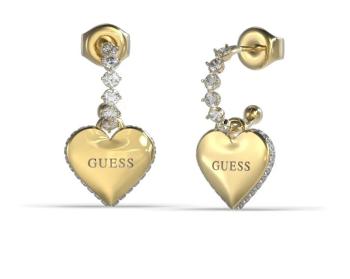 Guess Romantické pozlacené náušnice kruhy Falling In Love JUBE02234JWYGT/U