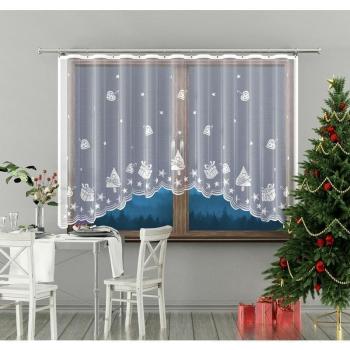 Hotová záclona, Vánoční motiv GIFTS, 300 x 150 cm