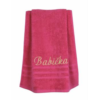 Dárkový ručník, Babička, růžový, 50 x 95 cm