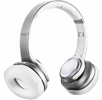 EVOLVEO bezdrátová sluchátka SupremeSound 8EQ, Bluetooth, reproduktor a ekvalizér 2v1, stříbrná