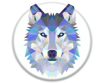 3D samolepky kruh - 5 kusů Vlk