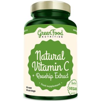 GreenFood Nutrition Natural Vitamin C + Rosehip Extract podpora imunity 60 cps