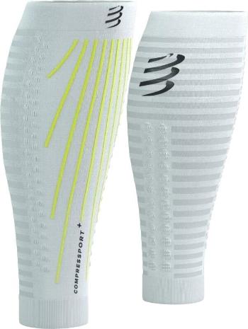 Compressport R2 Aero White/Safety Yellow T2 Běžecké návleky na lýtka