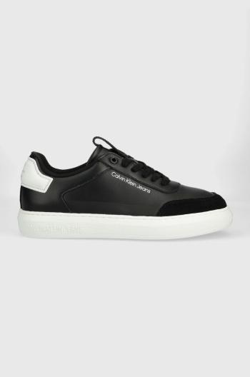 Kožené sneakers boty Calvin Klein Jeans CASUAL CUPSOLE HIGH/LOW FREQ černá barva