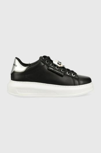 Kožené sneakers boty Karl Lagerfeld KL62576K KAPRI černá barva
