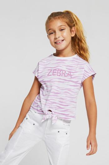Dětské bavlněné tričko Mayoral fialová barva
