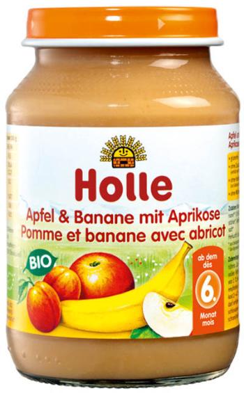 Holle BIO Dětská přesnídávka Jablko a banán s meruňkami 190 g