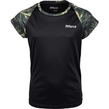 Fitforce MOOGLY Dívčí fitness triko, černá, velikost 128-134