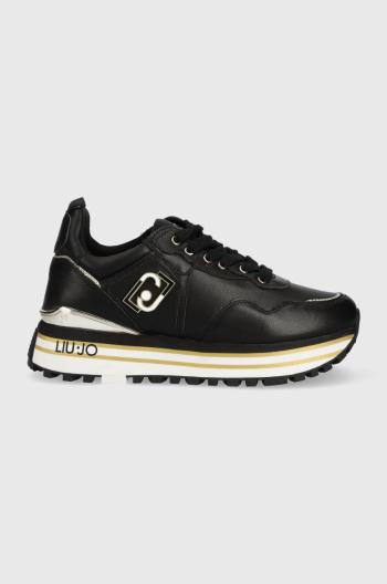 Kožené sneakers boty Liu Jo Maxi Wonder 01 černá barva