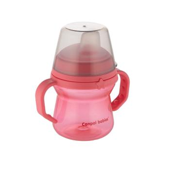 Canpol babies Hrneček se silikonovým pítkem FirstCup 150ml růžový