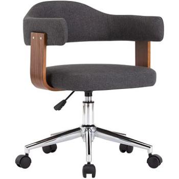 Otočná jídelní židle šedá ohýbané dřevo a textil (287419)