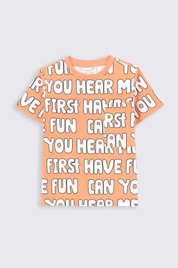 Dětské bavlněné tričko Coccodrillo oranžová barva