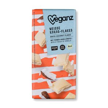Veganz bílá čokoláda s kokosovými lupínky Bio 80 g