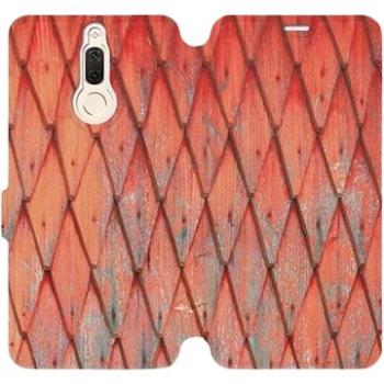 Flipové pouzdro na mobil Huawei Mate 10 Lite - MK01S Oranžový vzor dřeva (5903226774807)