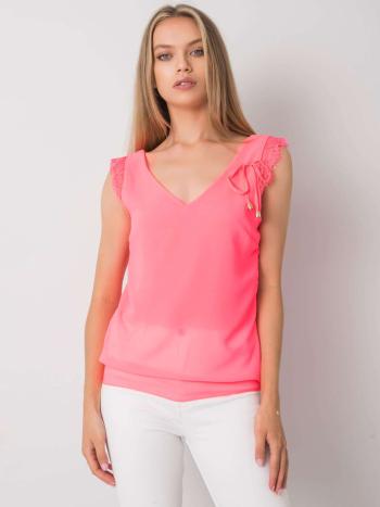 RŮŽOVÝ TOP S KRAJKOU -DHJ-TP-13317.25P-PINK Velikost: ONE SIZE