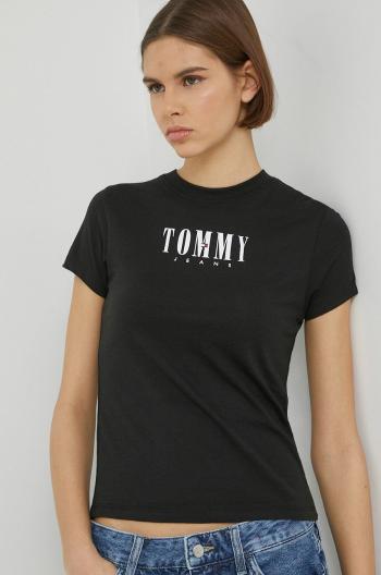 Tričko Tommy Jeans černá barva