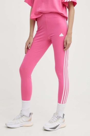 Legíny adidas dámské, růžová barva, s aplikací, IS3623